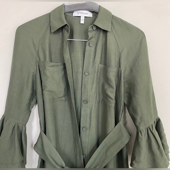 Derek Lam 10 Crosby Olive Green Grommet Hem Mini Dress sz 4 - Picture 6 of 14